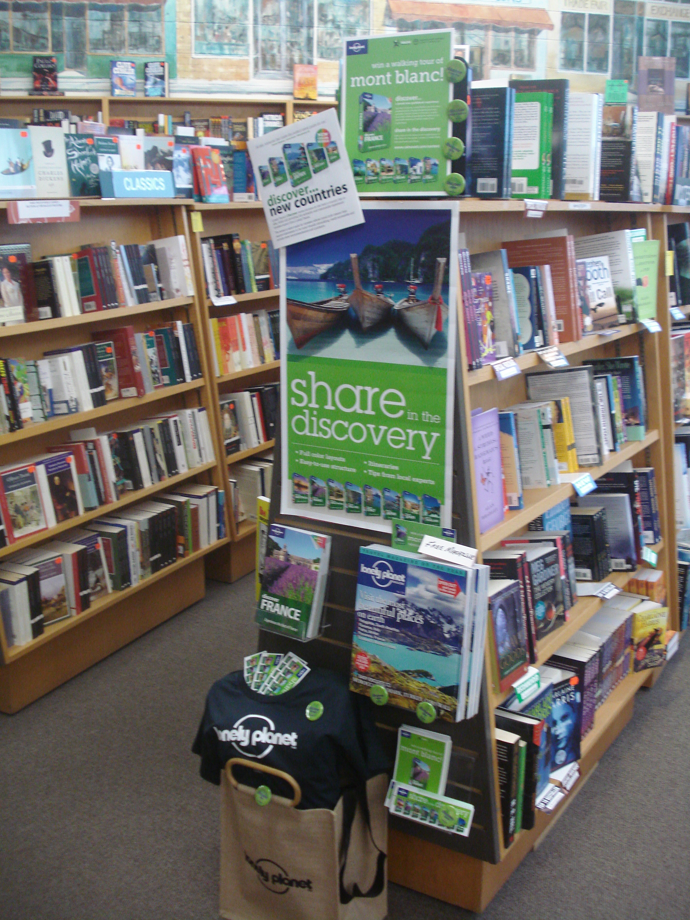 Black Bond Books' Lonely Planet Discover Display